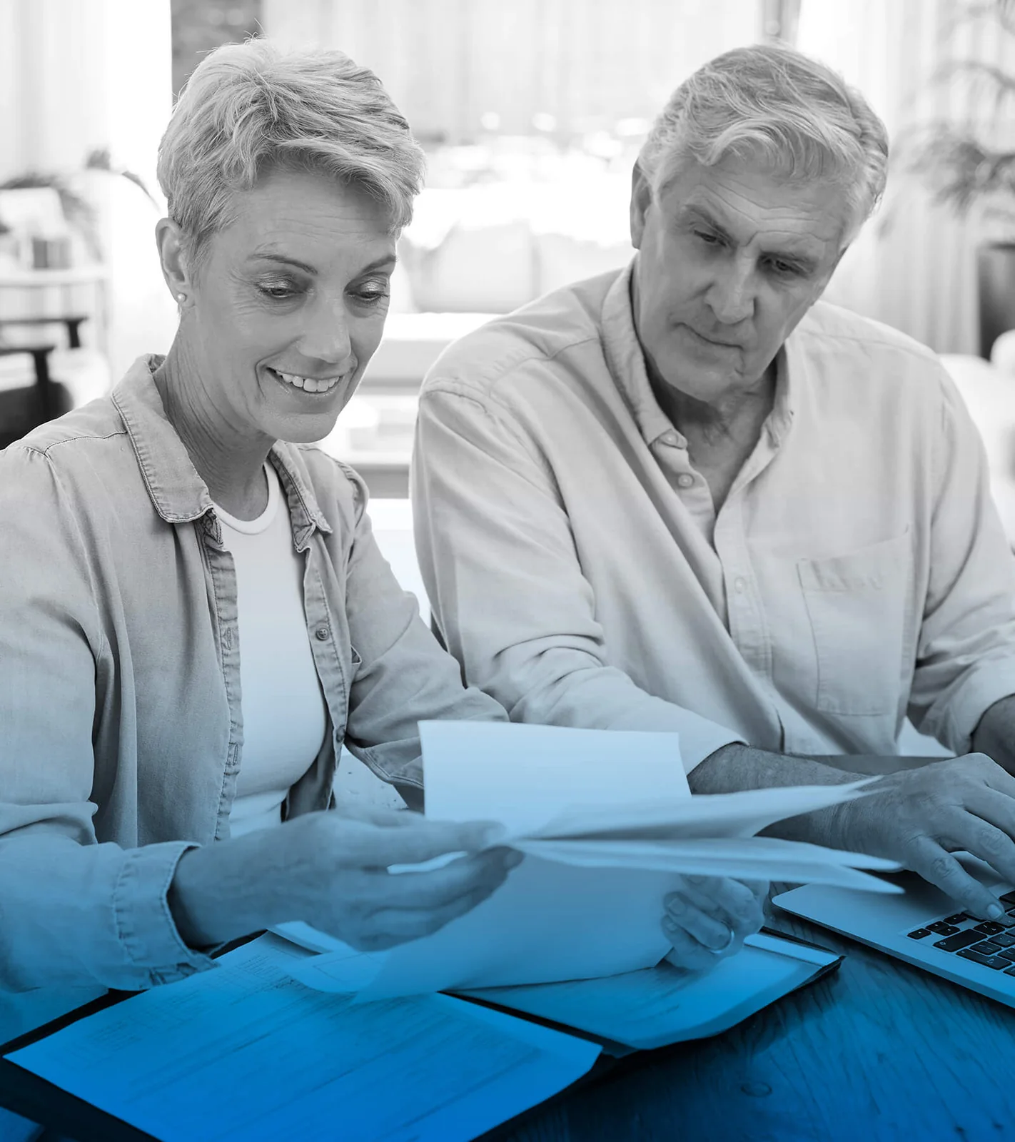 Australian couple reviewing retirement income and investment decisions