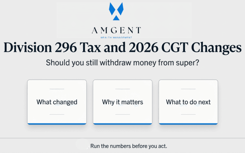 Division 296 tax and 2026 CGT changes infographic